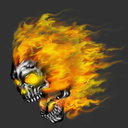 flaming skull