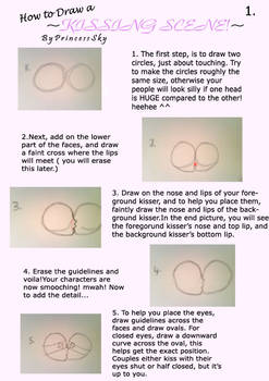 How to draw a kissing scene 1.