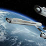 Restored Starship Enterprise Model In Orbit