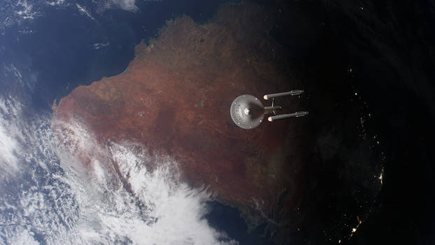 Classic Starship Enterprise over Australia