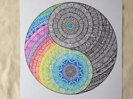 Yin yang colour and ink