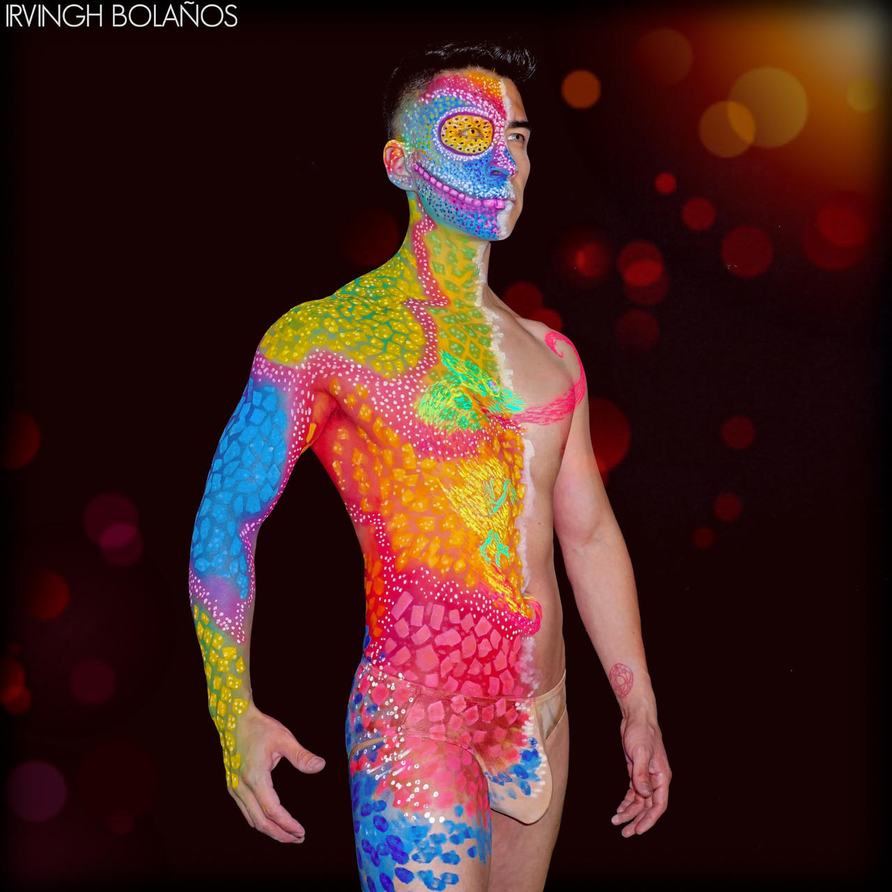 Chamaleon neon bodypaint cosplay irvinghbolanos by irvinghbolanos