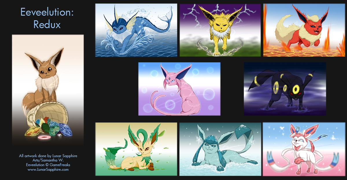 Eeveelution: Redux by LluhnarDragon