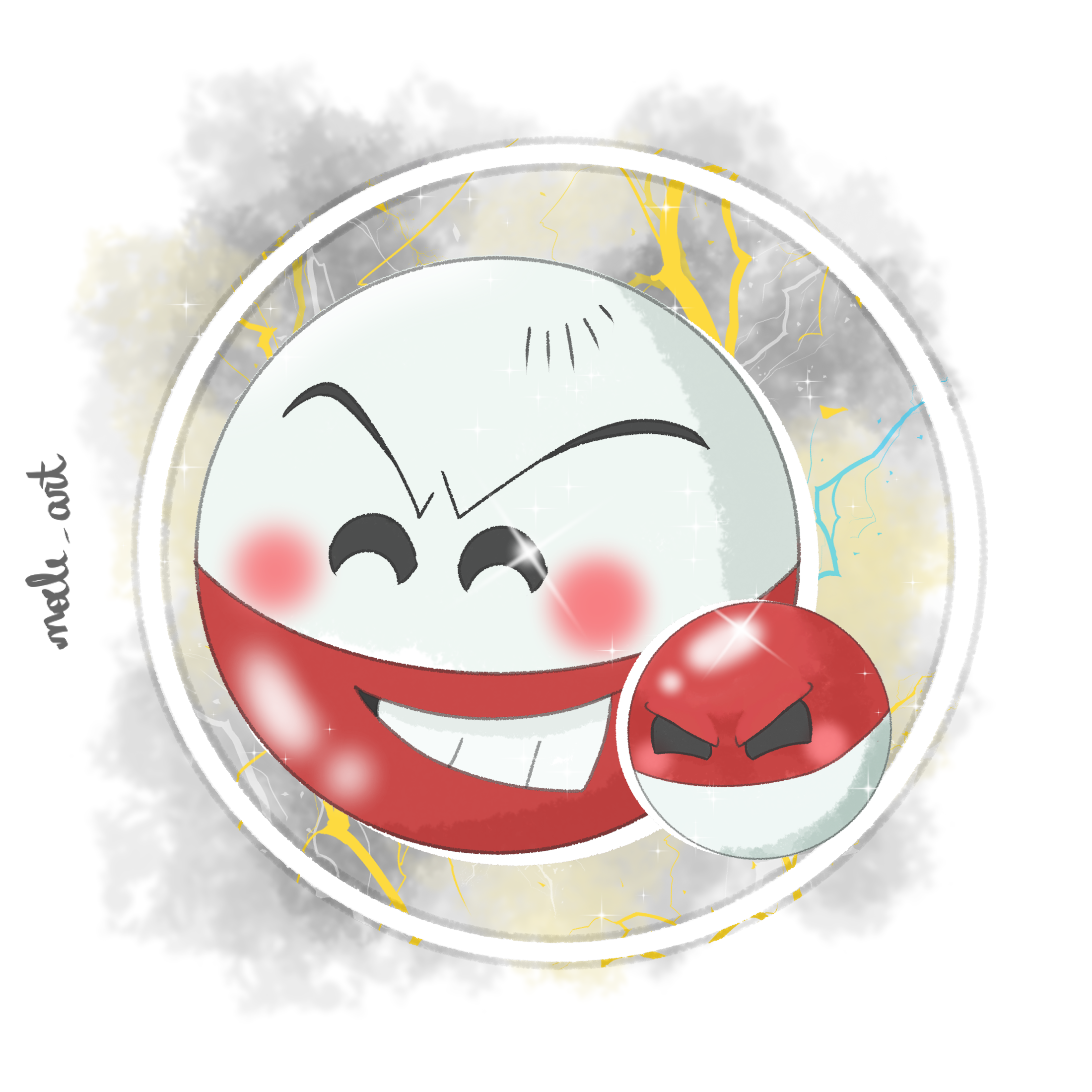 Voltorb and Electrode (Fan-art)