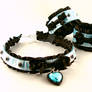 Blue Black Ruffle Choker Cuff