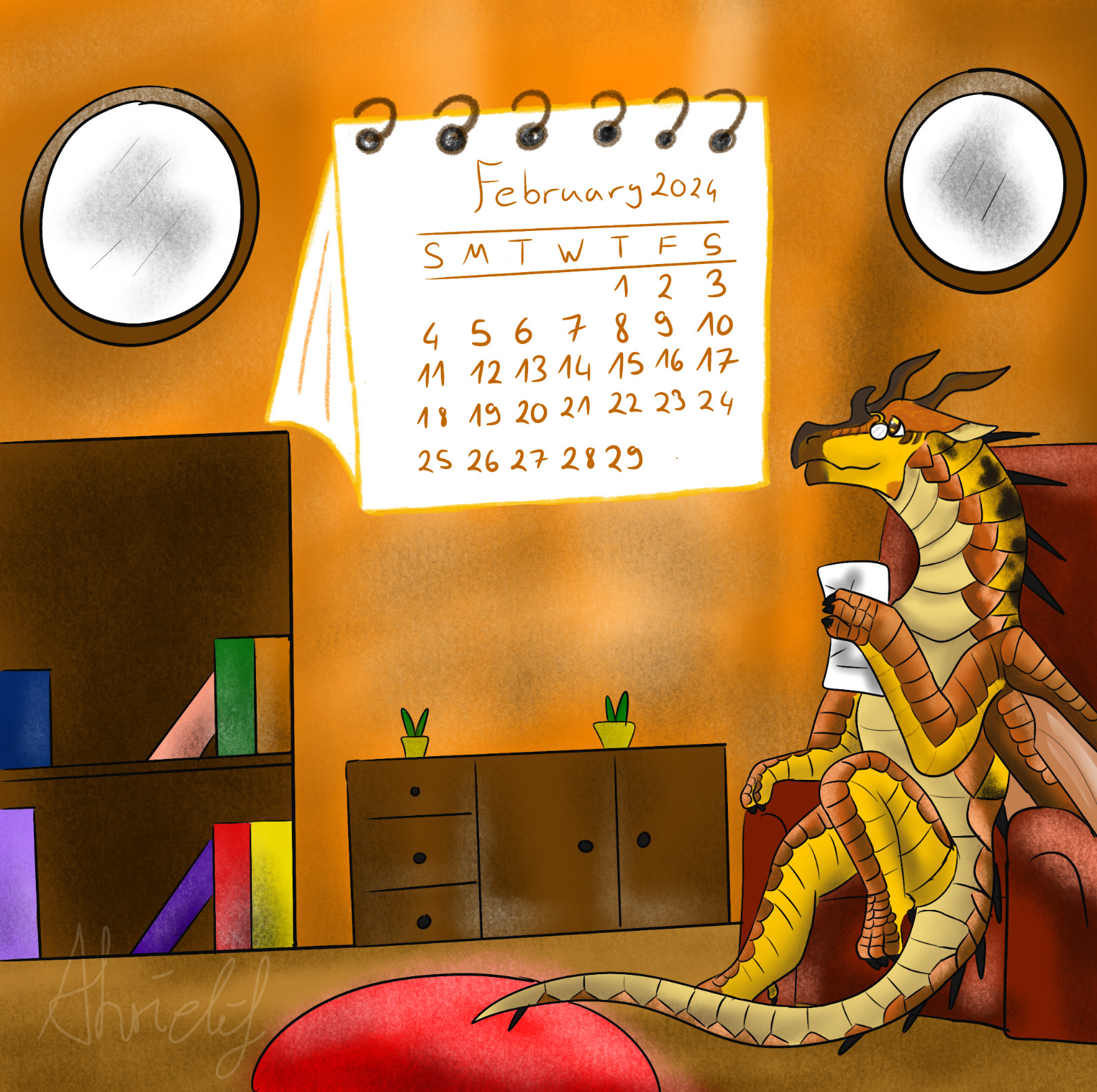 WoF Calendar February with Cricket by Ahrielif on DeviantArt