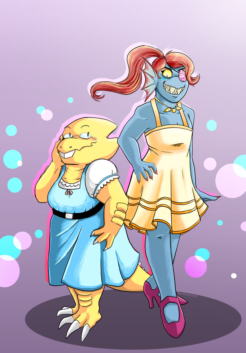 Undyne and Alphys by Shirokaze2012 on DeviantArt
