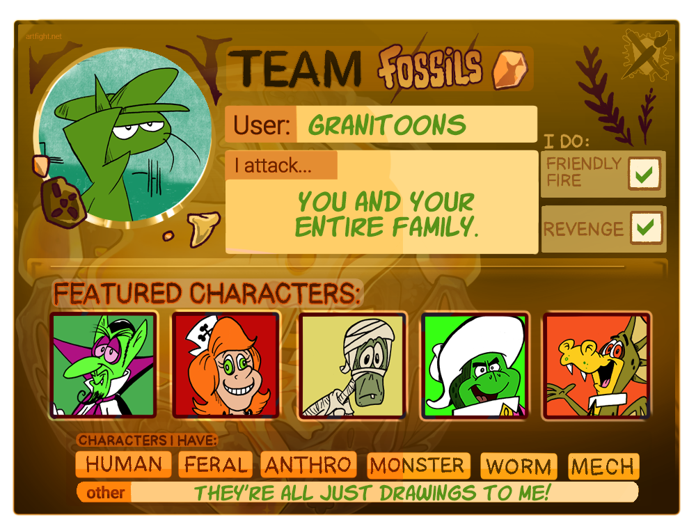 Art Fight 2025 Fossils by Granitoons on DeviantArt