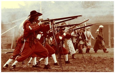 Musketeers during the battle