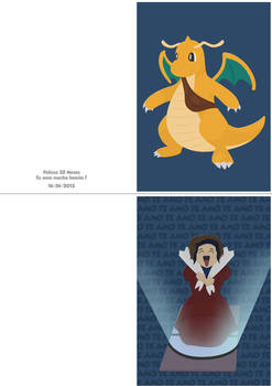 Dragonite greeting card for my boyfriend :3