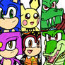 Sonic, Pichu, King K. Rool, and Chaotix