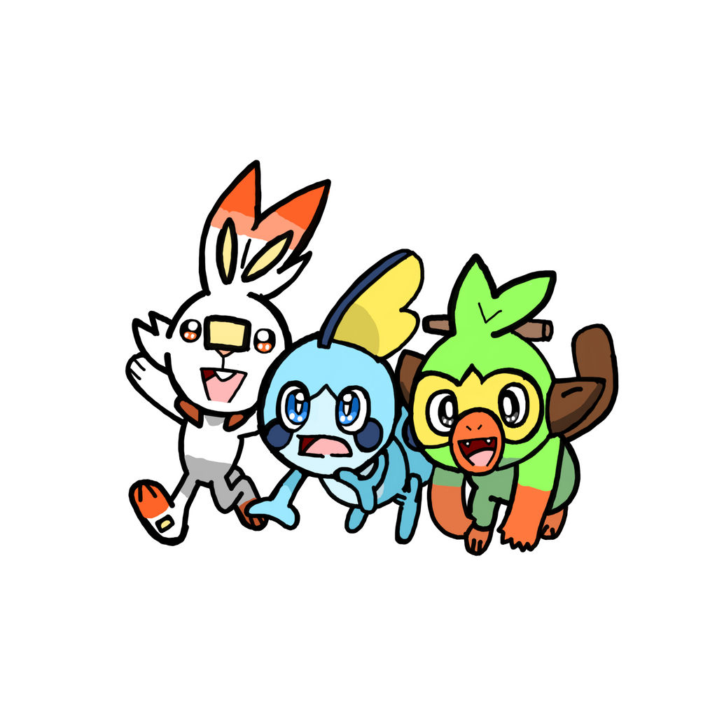 Sidekick Pokemon Scorbunny, Sobble and Grookey by RobynHillZone1994 on DeviantArt