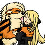 Arcanine and Cynthia