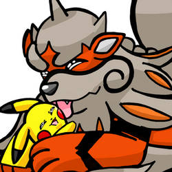 Pikachu and Arcanine