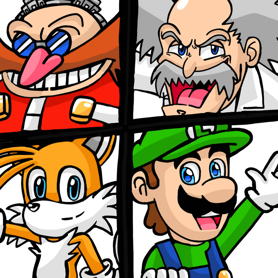 Dr. Eggman, Dr. Wily, Tails and Luigi by RobynHillZoneAct25 on DeviantArt