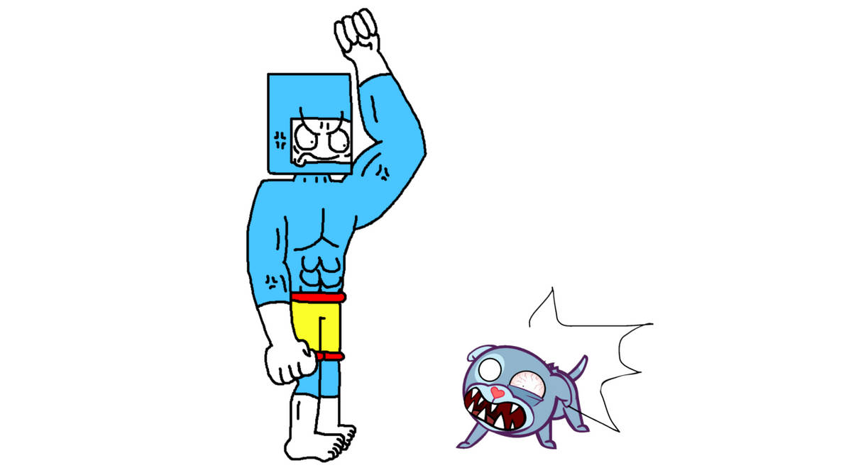 Buff Paddler trying to punch Whistle by AngryPaddler on DeviantArt