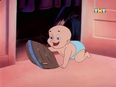Tha Mask Baby First Transformation gif