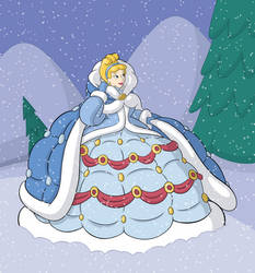 Cinderella In Her Pillowy Winter Coat.