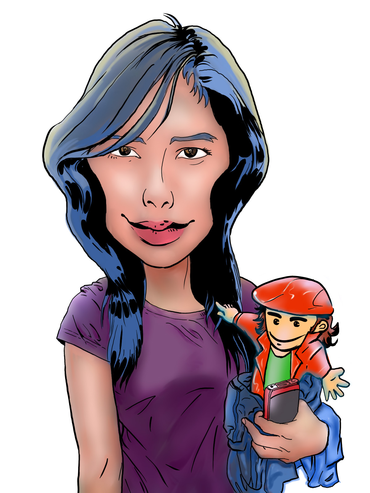 Jen Reyes and Me Caricature