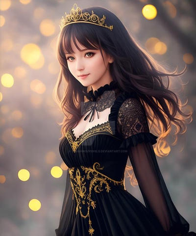 Download Cute Dark Anime Girl With Tiara Wallpaper