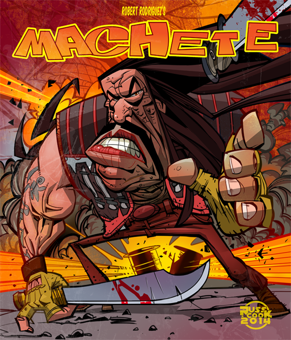 Machete in yer face!