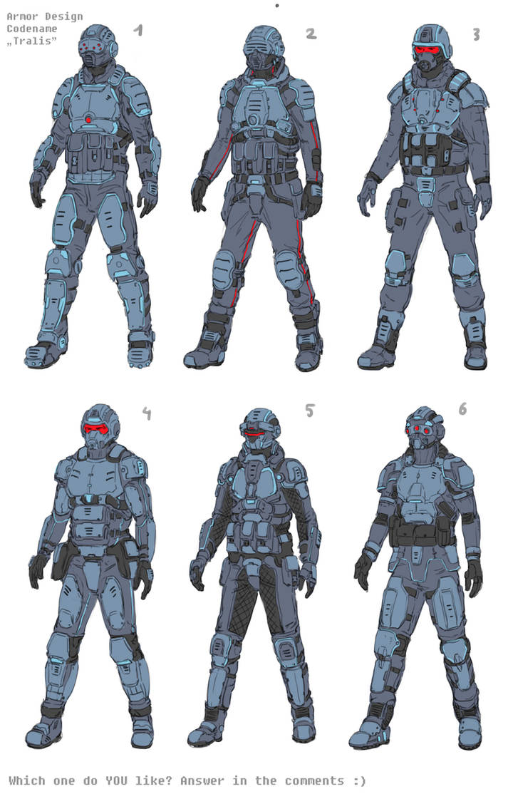Mobility Hardsuit Let's Design! Scifi Armor - 01 by NotMuchNormal on DeviantArt