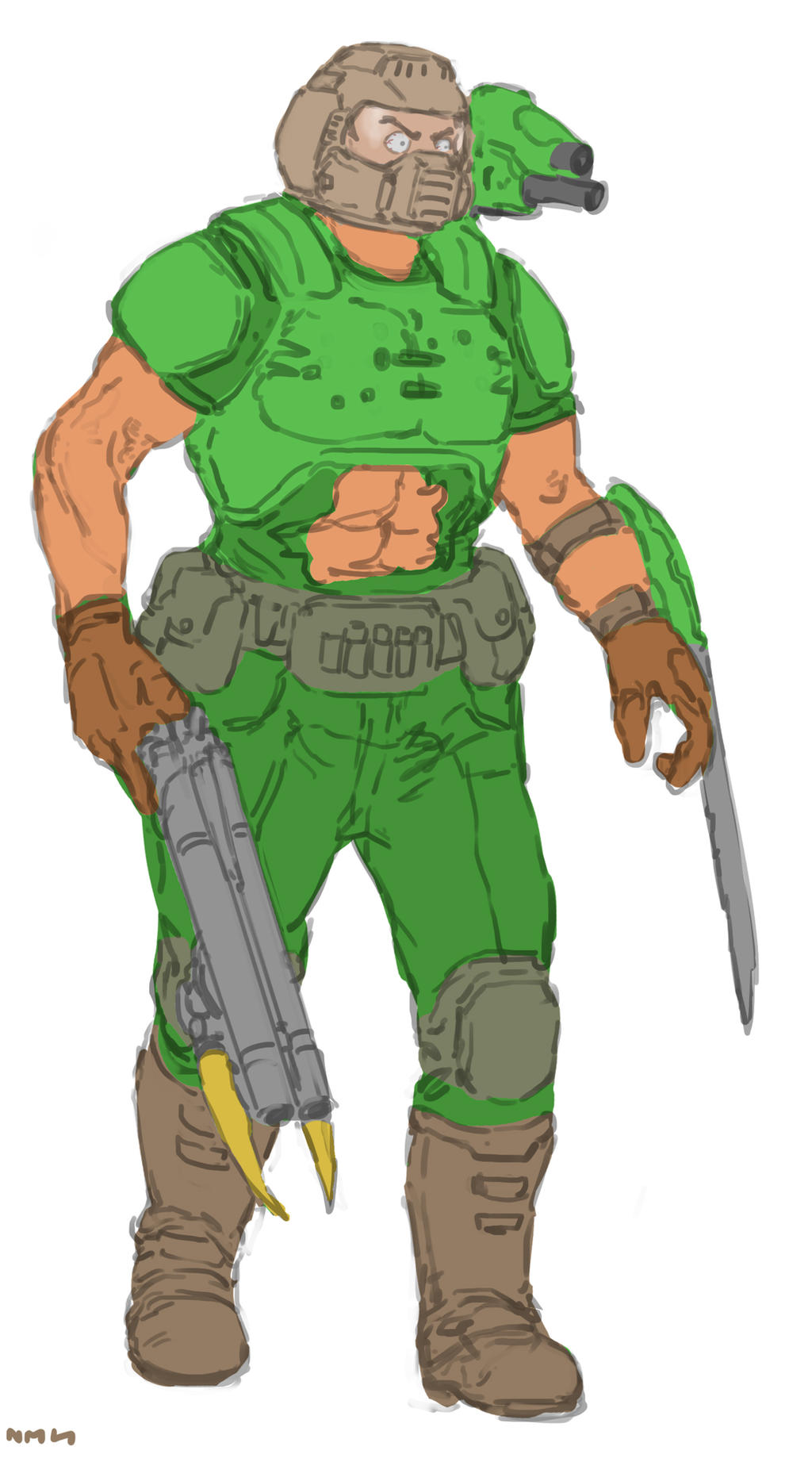 Classic Doom Slayer Sketch by NotMuchNormal on DeviantArt