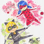 Ladybug and Chat Noir chibi