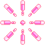 88 Pink Pixel Pill Bullets and Dividers