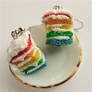 Rainbow cake earrings