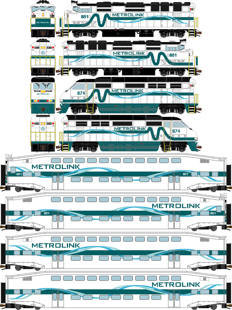 Model Train Colours Metrolink Train Set (Paint Scheme #2) by JakkrapholThailand93 on DeviantArt