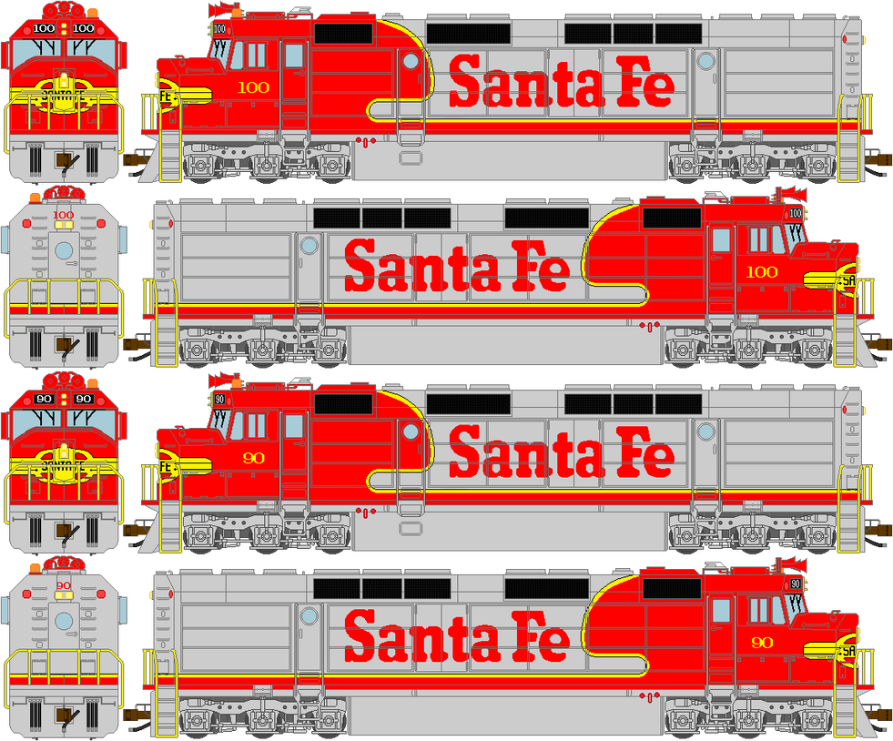 Atsf F45 Roster ATSF FP45 (Head End Power) (Passenger Warbonnet) by ...