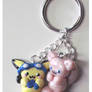 Mew and Pichu Keychain