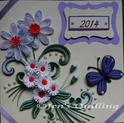 Quilled Daisy and Butterfly Card