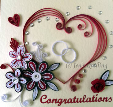 Quilled Engagement Card