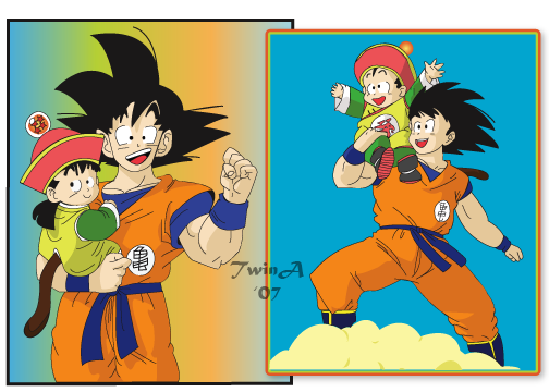 Son Goku e Son gohan - Desenho de kid_gohan - Gartic