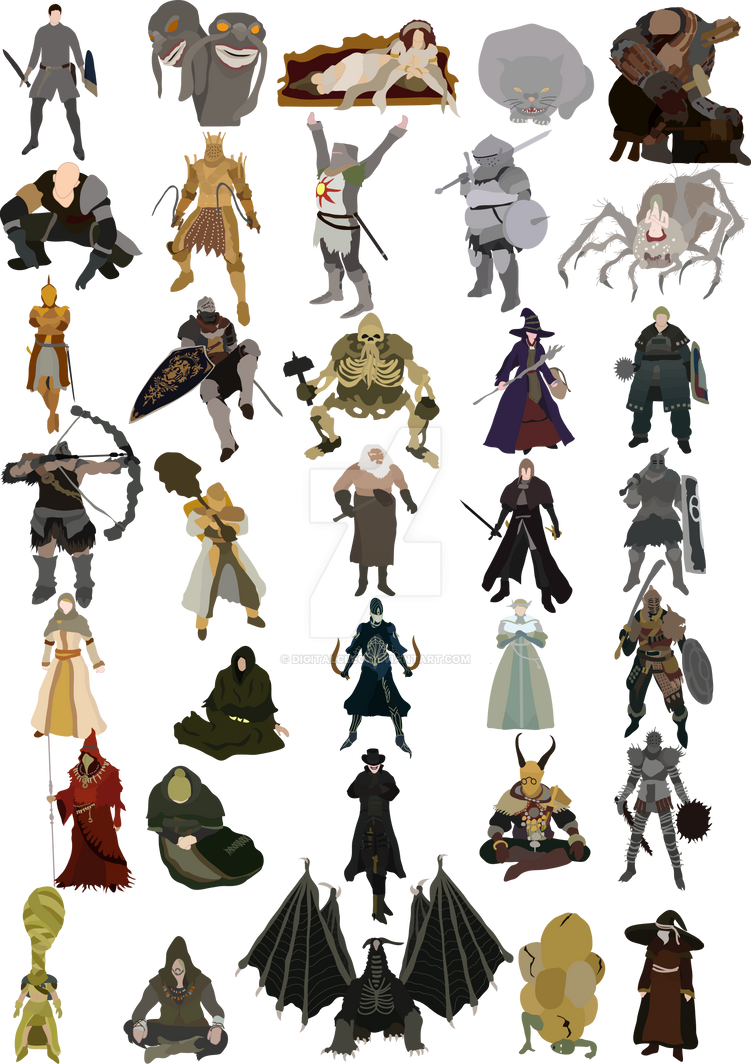 All Dark Souls NPCs by DigitalCleo on DeviantArt