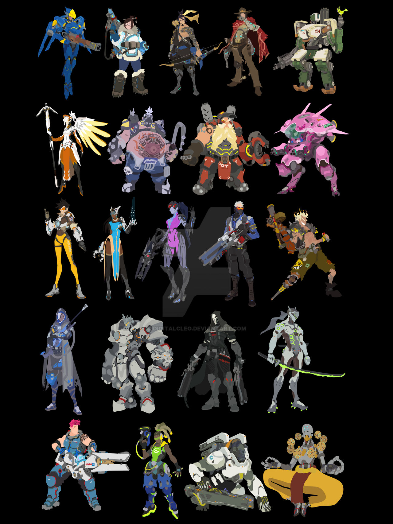 Overwatch - All the Heroes by DigitalCleo on DeviantArt