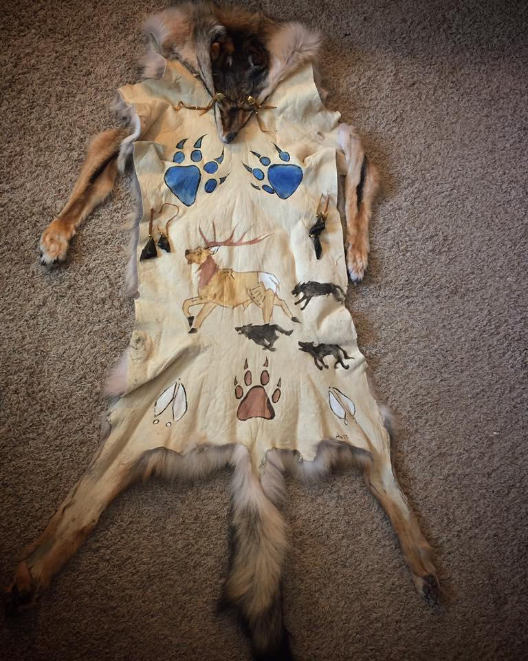 Dry Robe Wolves Native American Wolf Robe earth pigment paints by CraftyCrawford1 on ...
