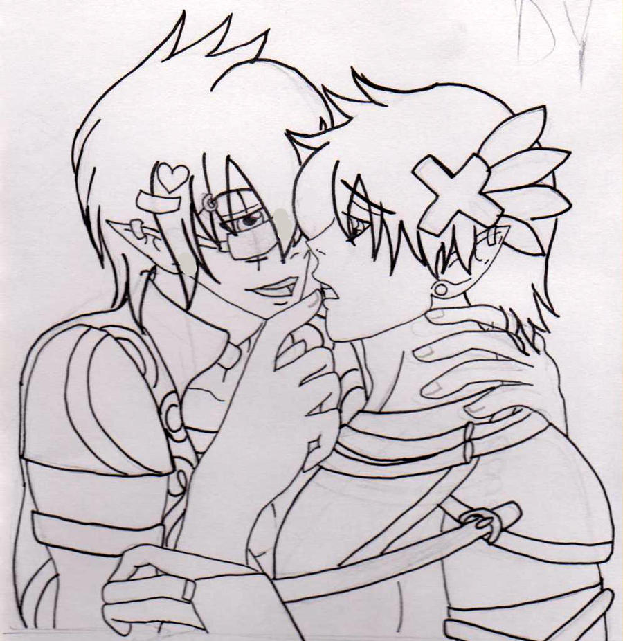 YD and DY from Gaia -Yaoi- Line art