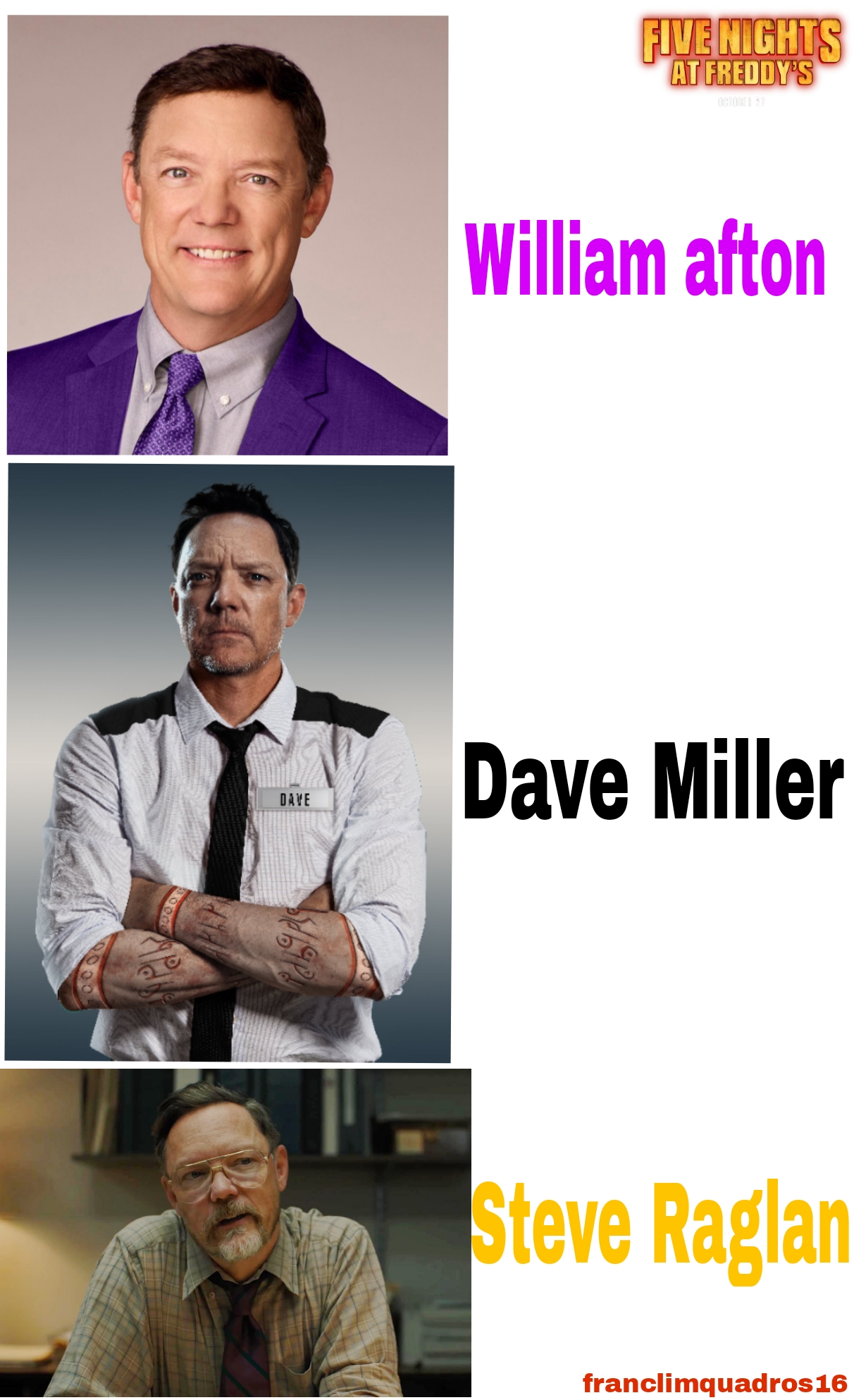 Fnaf movie William afton Dave Miller Steve Raglan by franclim18 on ...