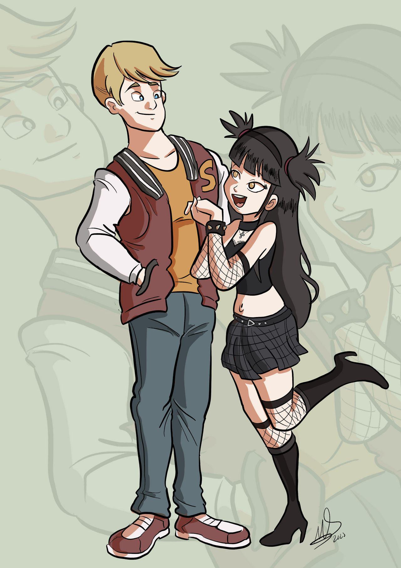 Goth Girl The Jock COMMISSION: Goth Girl and The Jock by mariods on DeviantArt
