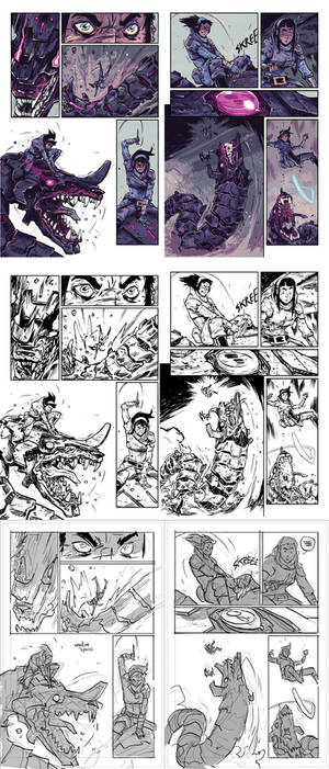 AMALAS BLADE #3 page12-13 process.