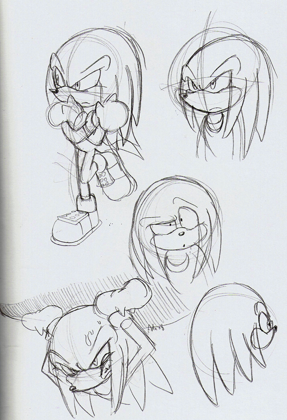 Knuckles the Echidna sketches