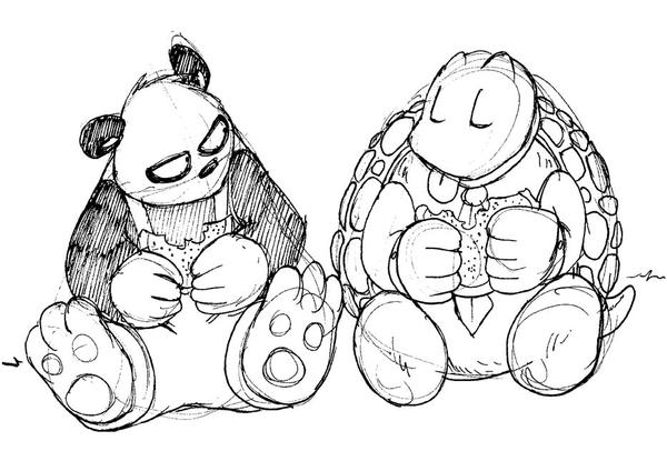 Panda and turtle by ThePandamis on DeviantArt