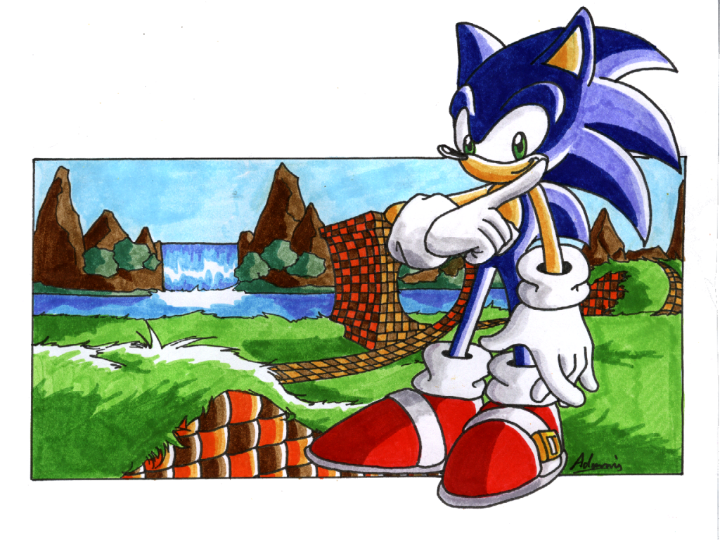 Sonic in Green Hill zone