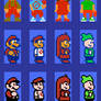 BF, GF, and Pico (Mario-styled sprites)