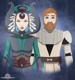 190. Satine and Obi-Wan, portrait (Editing)