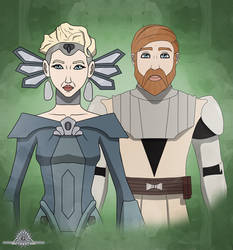 208. Satine and Obi-Wan, portrait (Editing)
