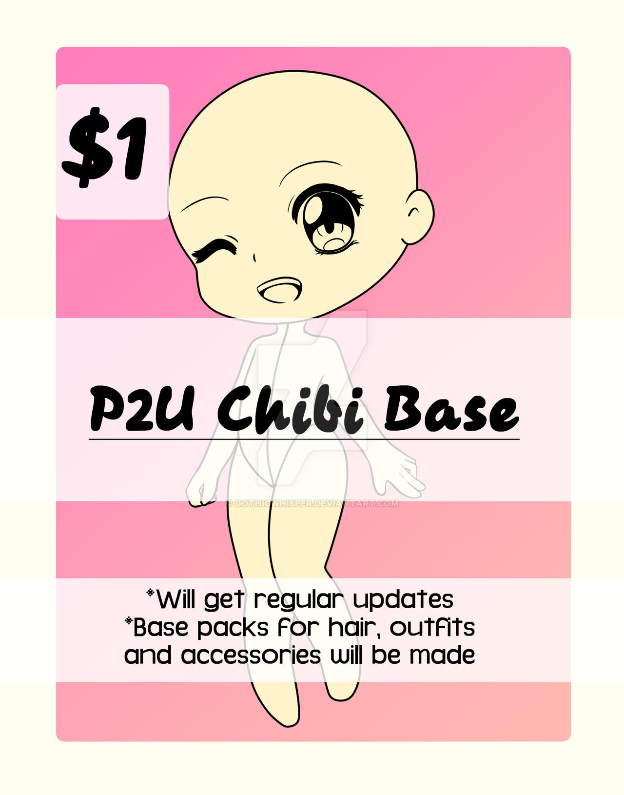 Adoptable Character Base P2U Chibi adopt base $1 by gothicwhisper on DeviantArt
